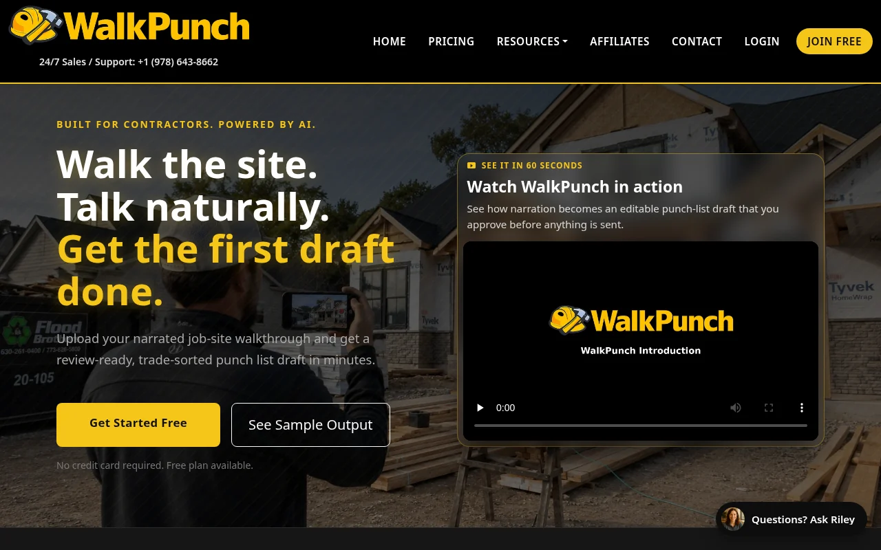 WalkPunch live website homepage